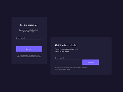 Subscribe Cards UI Design