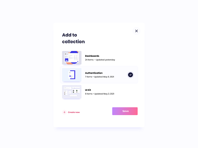 Add to Collection UI Design