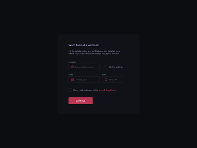 Form UI Design dark mode dark mode design dark mode ui dark theme form design form ui free ui free ui component ildiesign ui ui design ui design daily uidesign ux ux design webinar form