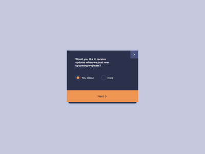 Survey Pop Up UI Design