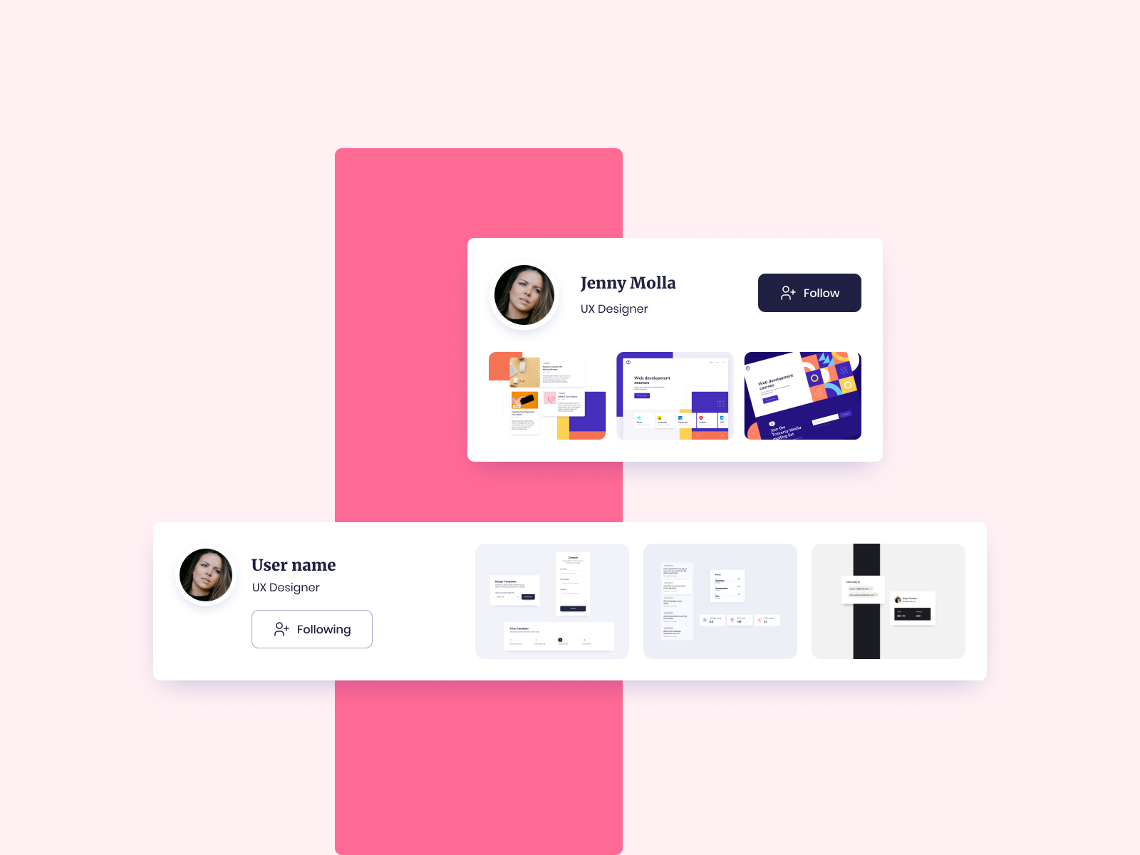 User card ui design by ildiko gaspar on dribbble