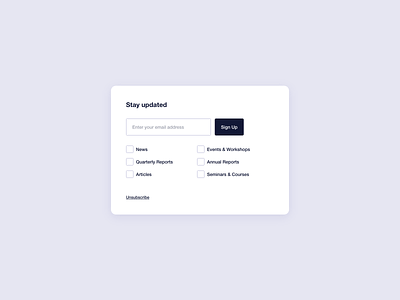 Subscribe Form UI Design
