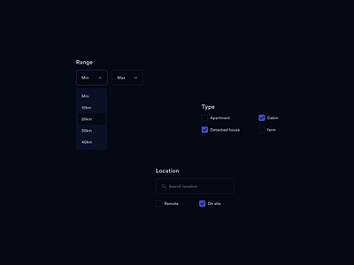 Dark Theme Filter UI Component Design dark mode ui dark theme dark theme filter filter ui components free ui ui ui component ui design ui design daily ux ux design