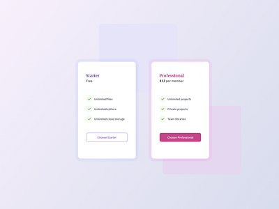 Pricing Cards UI Design