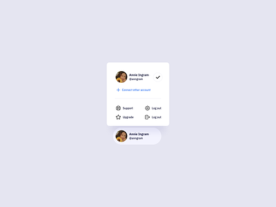 Account Menu UI Design
