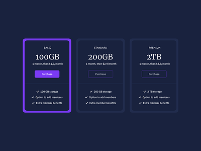 Pricing Cards UI Design