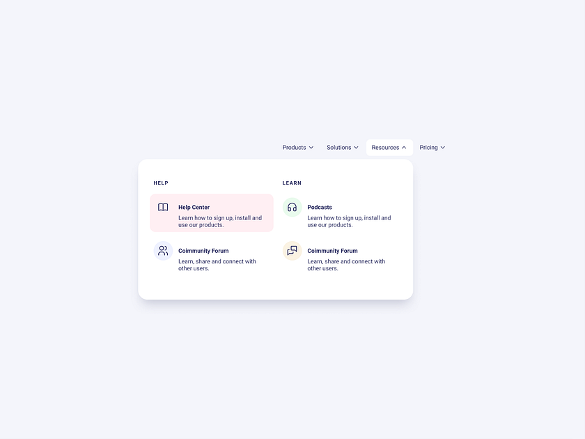 Dropdown Menu UI Design by Ildiko Gaspar on Dribbble