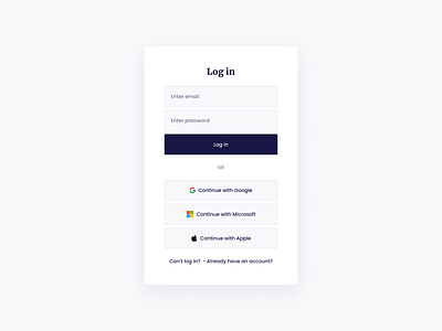 Log In UI Design