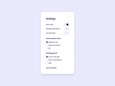 Settings UI Design