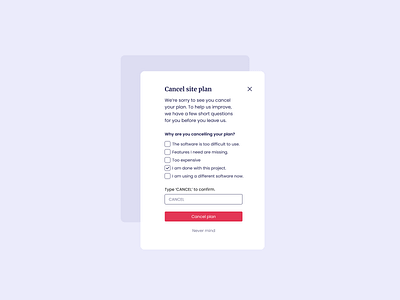 Cancel Plan Modal UI Design cancel plan cancel plan design cancel plan modal cancel plan ui free ui component free ui design ui ui component ui design ui design daily ux ux design