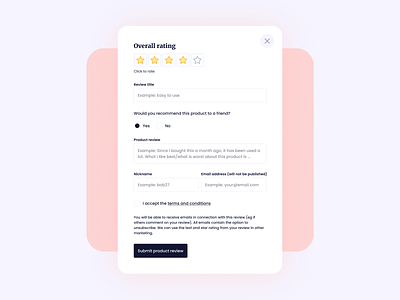 Product Review Modal UI Design