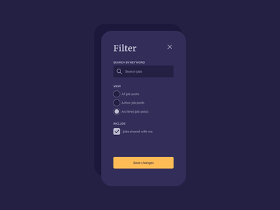 Filter Modal UI Design