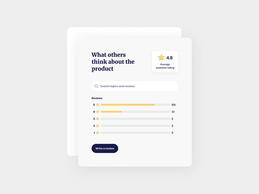 Reviews UI Design by Ildiko Gaspar on Dribbble
