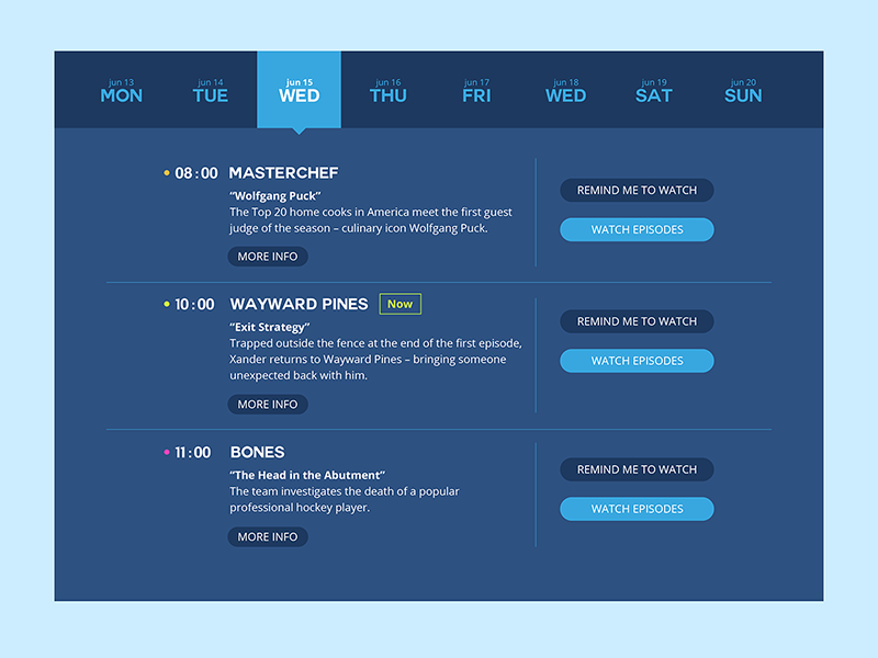 Schedule Ui Design by Ildiko Gaspar on Dribbble