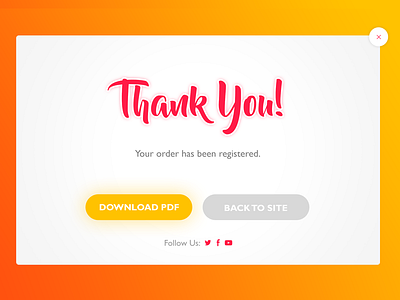 Thank You Ui Design ildiesign pop up thank you thank you screen ui ux