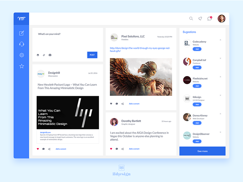Newsfeed Ui Design by Ildiko Gaspar on Dribbble