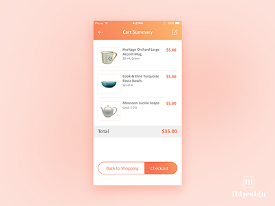 Cart Summary Ui Design