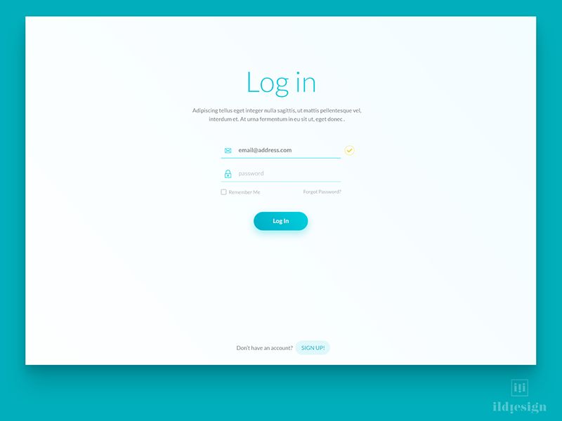 Log In Ui Design by Ildiko Gaspar on Dribbble