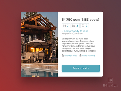 Card Ui Design card card ui dailyui house house renting ui ildiesign ildiko ignacz interface design rent a house ui ux