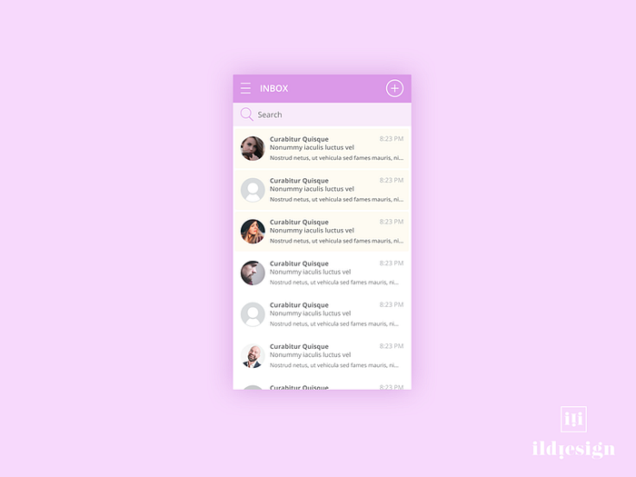 Inbox UI Design by Ildiko Gaspar on Dribbble