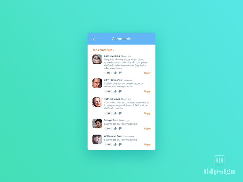Dribbble - comments_ui_design.png by Ildiko Gaspar