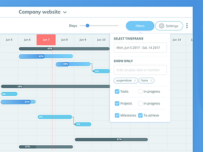 Gantt Filter UI Design chart filter gantt ildiesig management project ui ui design ux