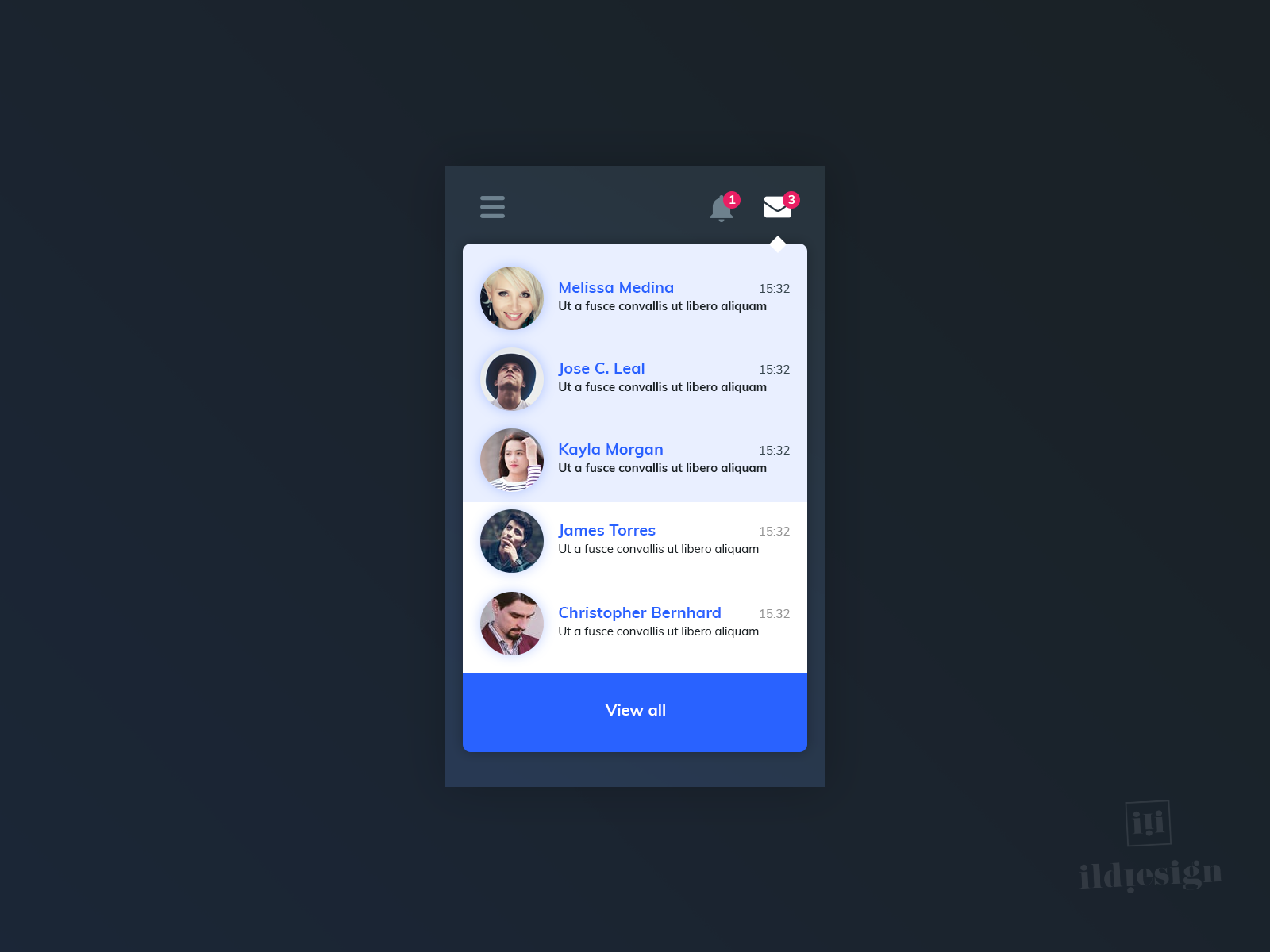 Messages UI Design by Ildiko Gaspar on Dribbble