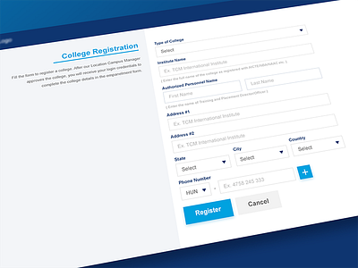 Register College UI Design