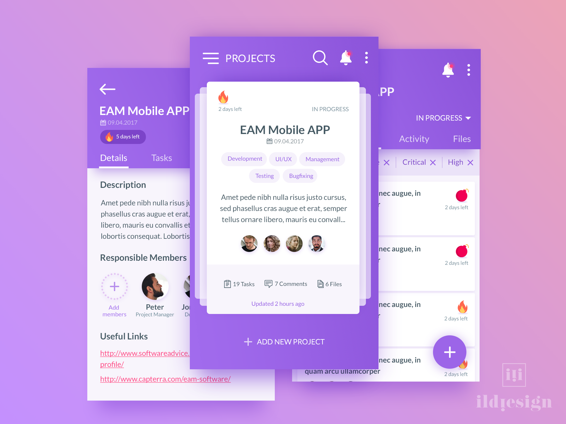 Projects List Ui Design by Ildiko Gaspar on Dribbble