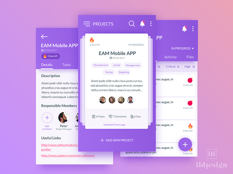 Projects List Ui Design By Ildiko Gaspar On Dribbble