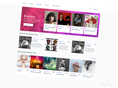 Music Store UI Design apps appstore ildiesig ildiko ignacz music ui ui design ux ux design