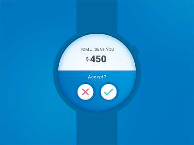 Smartwatch UI Design - Money Receival Notification