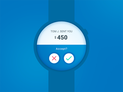 Smartwatch UI Design - Money Receival Notification ildiesign ildiko ignacz smartwatch smartwatch ui ui ui design ux ux design wearable wearable ui