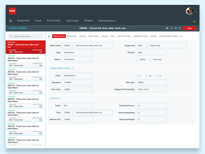 Infor EAM UI Redesign Part II eam eam ui ildiesign ildiko ignacz infor redesign to do ui ui design ux ux design