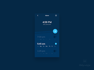 Alarm UI Design alarm alarm ui dark theme ildiesign ildiko ignacz ui ui design ui pattern ux ux design