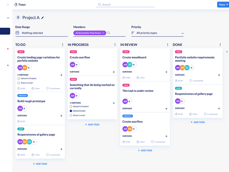 Kanban Board UI Design by Ildiko Gaspar on Dribbble