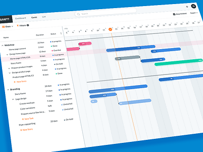 Gantt UI Design development gantt design gantt ui ildiesign ildiko ignacz management planning ui ui design ui pattern ux ux design