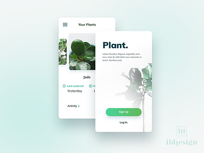 Plant App UI Design app ildiesign ildiko ignacz plant plant app ui ui design ui pattern ux ux design