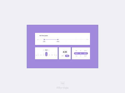 Pickers UI Design date date picker ildiesign ildiko ignacz purple time picker ui ui design ui pattern ux ux design