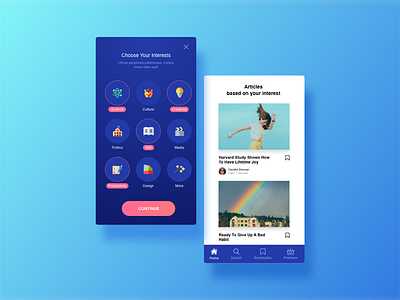 Blogging App UI Design blog blogging ildiesign ildiko ignacz kit ui ui ui design ui kit ui pattern ux ux design