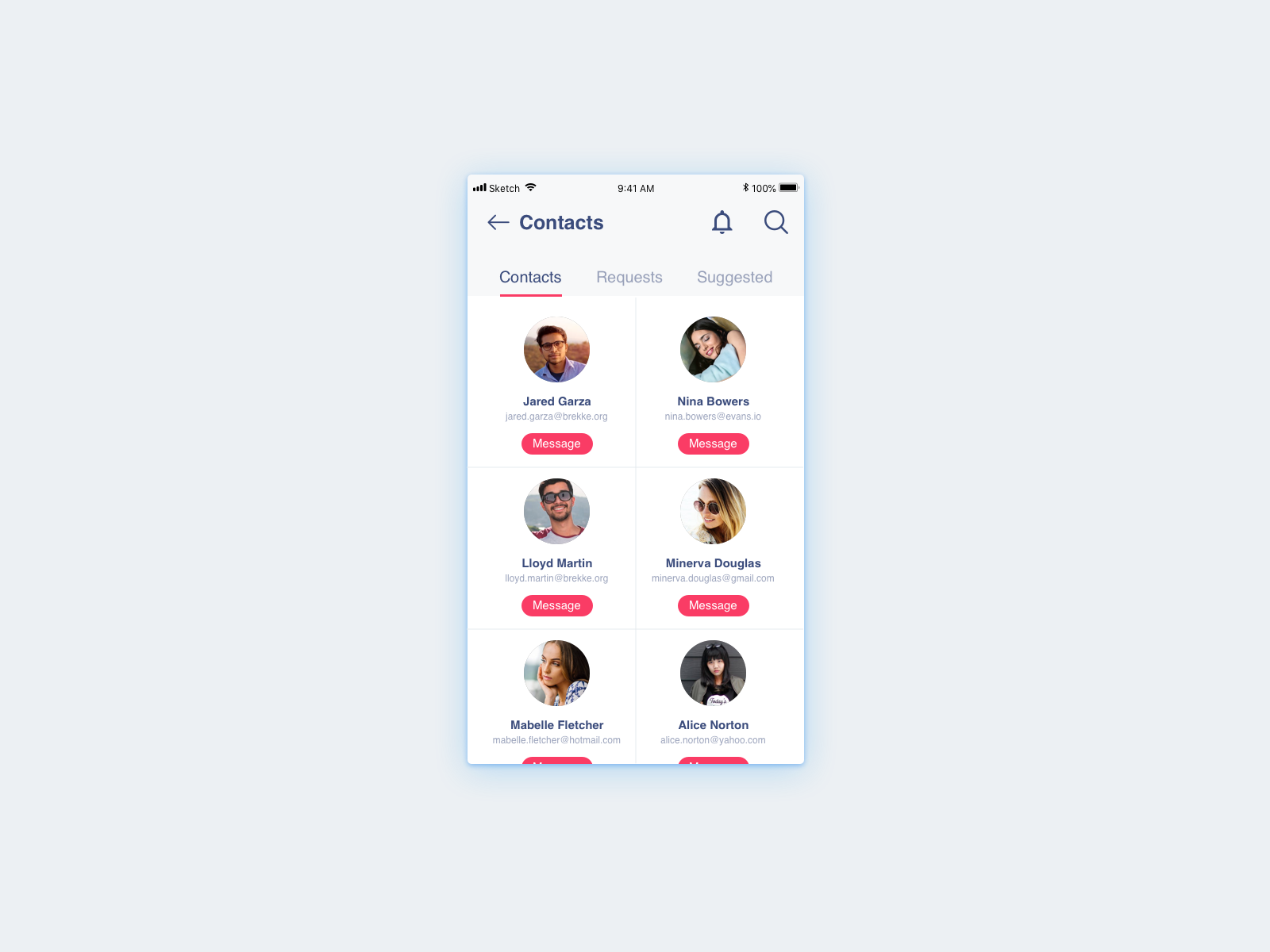 Contacts List UI Design by Ildiko Gaspar on Dribbble