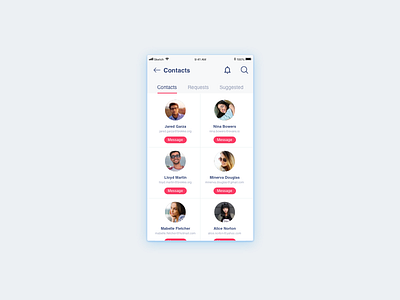 Contacts List UI Design contacts contacts list ildiesign ildiko ignacz mobile ui ui ui design ui pattern ux ux design