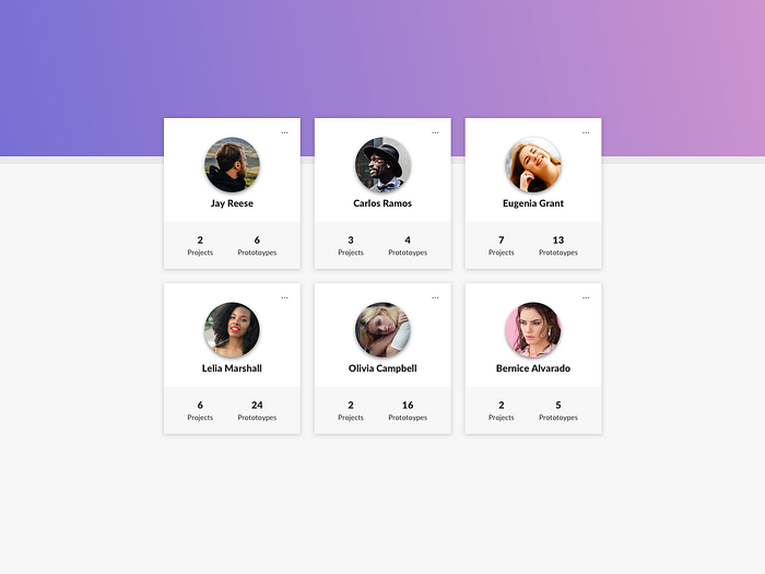 User Cards Ui Design