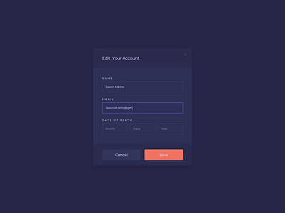 Edit Account UI Design