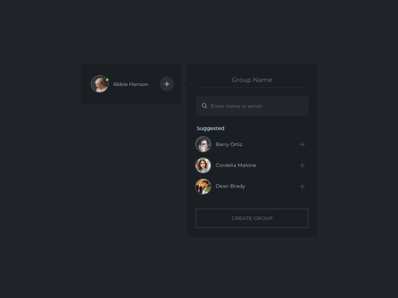 Create Group UI Design by Ildiko Gaspar on Dribbble