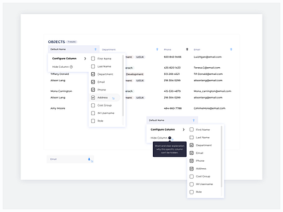 Table Options UI Design dailyui ildiesign journal system manager manager system ui ui design ui pattern ui practice