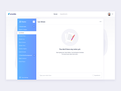 Scrumbs Notes Empty State daily ui dailyui empty states ildiesign ildiko ignacz interface design management notes notes ui scrumbs ui ui design ui kit ui pattern ui practice ux ux design