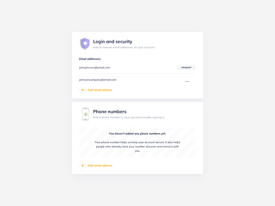 Account Settings UI Design account account settings add email card card ui daily ui dailyui development edit account ildiesign ildiko ignacz interface design kit ui ui ui design ui kit ui pattern ui practice ux ux design