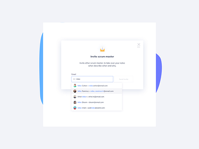 Scrumbs Invite Members UI Design add add member agile daily ui dailyui ildiesign ildiko ignacz invite invite member invite pop up management scrum scrumbs ui ui design ui pattern ui practice ux ux design