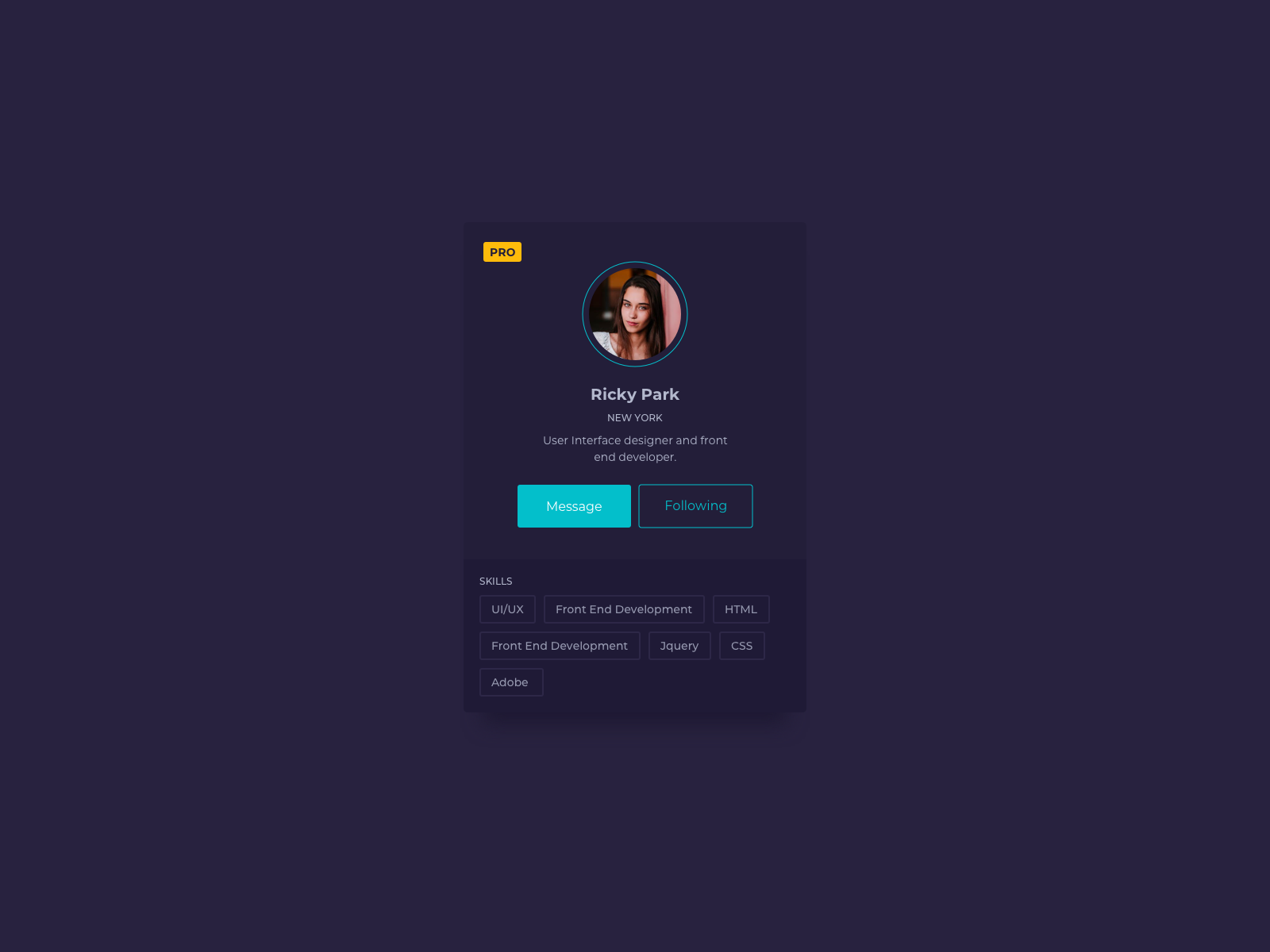 Profile Card UI Design by Ildiko Gaspar on Dribbble